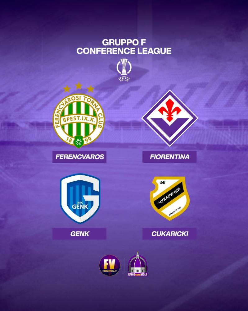 Fiorentina pega Ferencváros, Genk e Cukaricki na Conference